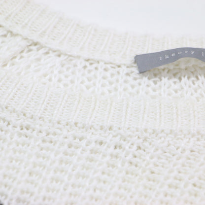 リネンボーダーニット / JOLI.LINEN TAISHA 27500 プルオーバー クルーネック 長袖 ラグラン サイドスリット ローゲージ 透かし編み