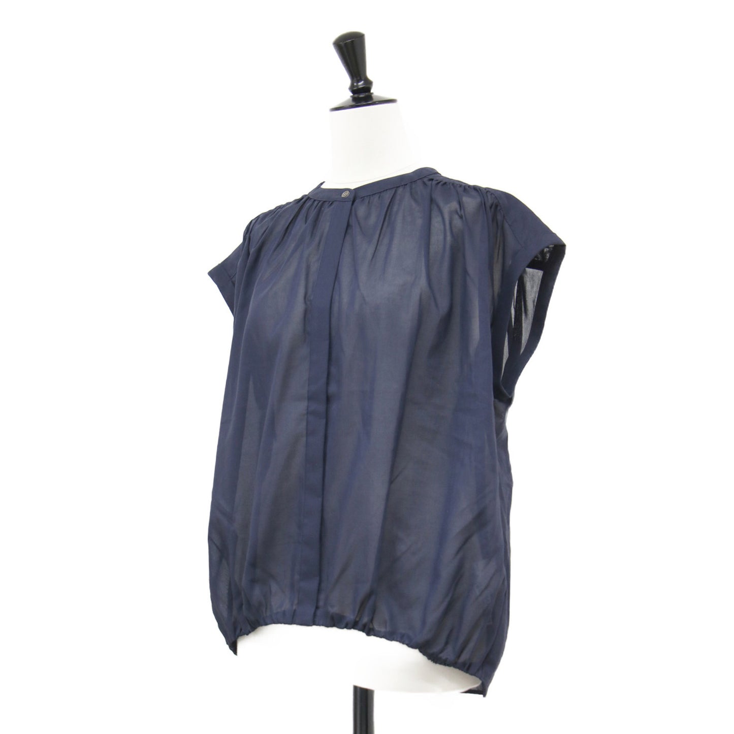 タック ギャザー ブラウス / SANDER SHIRLEY フレンチスリーブ ゴム コットン