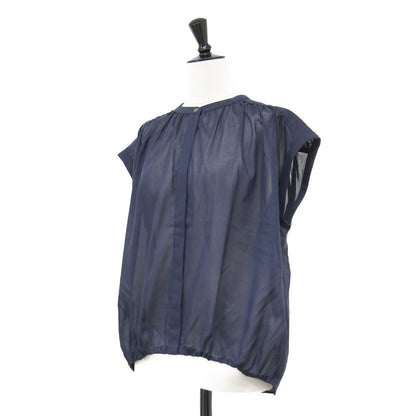 タック ギャザー ブラウス / SANDER SHIRLEY フレンチスリーブ ゴム コットン