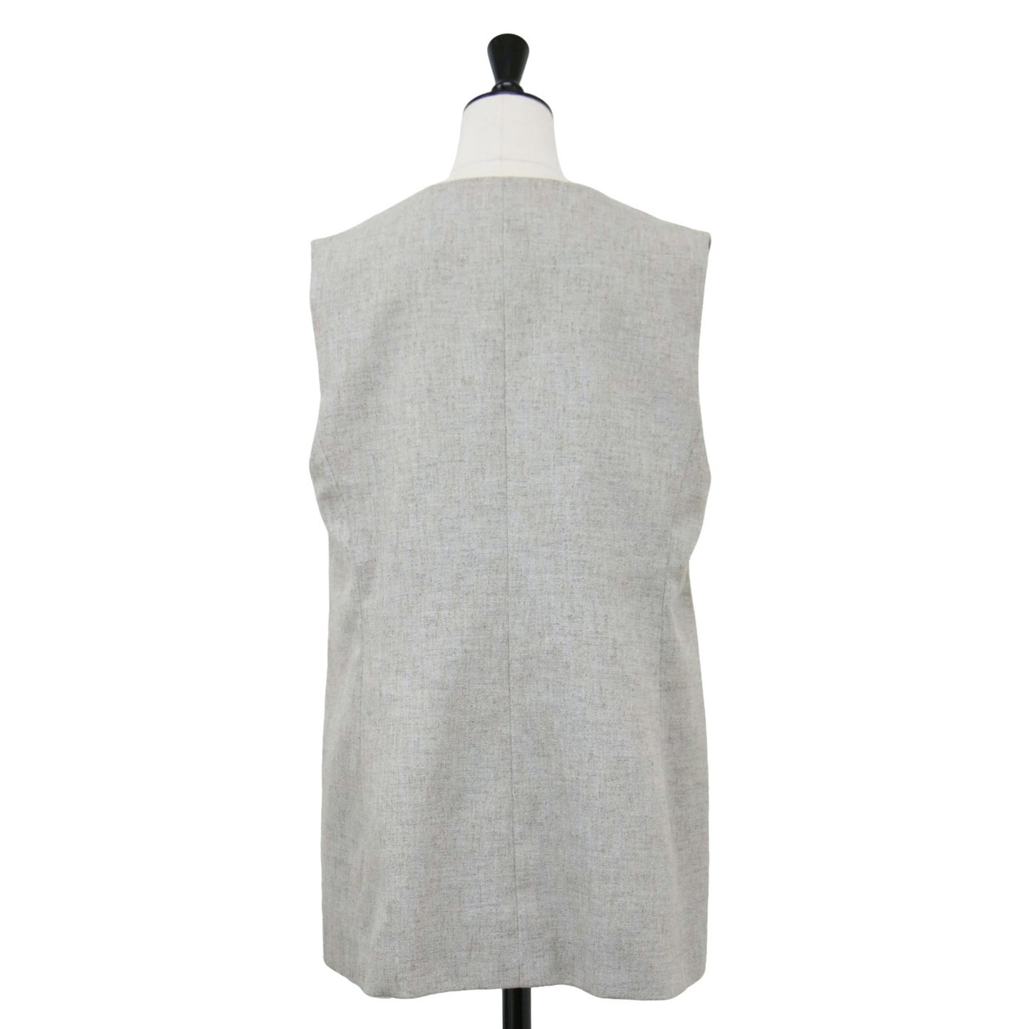 リネンライク ツイード ジレ / ベスト ミドル丈 Vネック