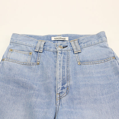24春夏 コットン デニム テーパード パンツ / ヴィンテージ加工 カットオフ