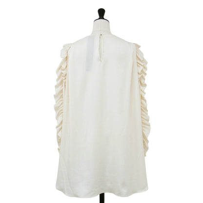 ラッフルスリーブ ブラウス / RUFFLE SLEEVE BLOUSE プルオーバー クルーネック 長袖 フリル