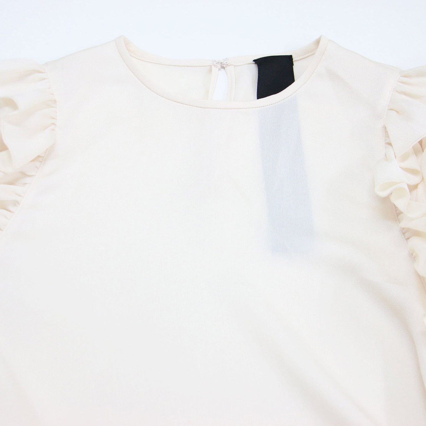ラッフルスリーブ ブラウス / RUFFLE SLEEVE BLOUSE プルオーバー クルーネック 長袖 フリル