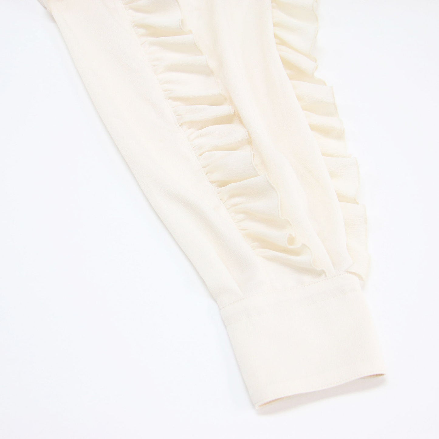 ラッフルスリーブ ブラウス / RUFFLE SLEEVE BLOUSE プルオーバー クルーネック 長袖 フリル