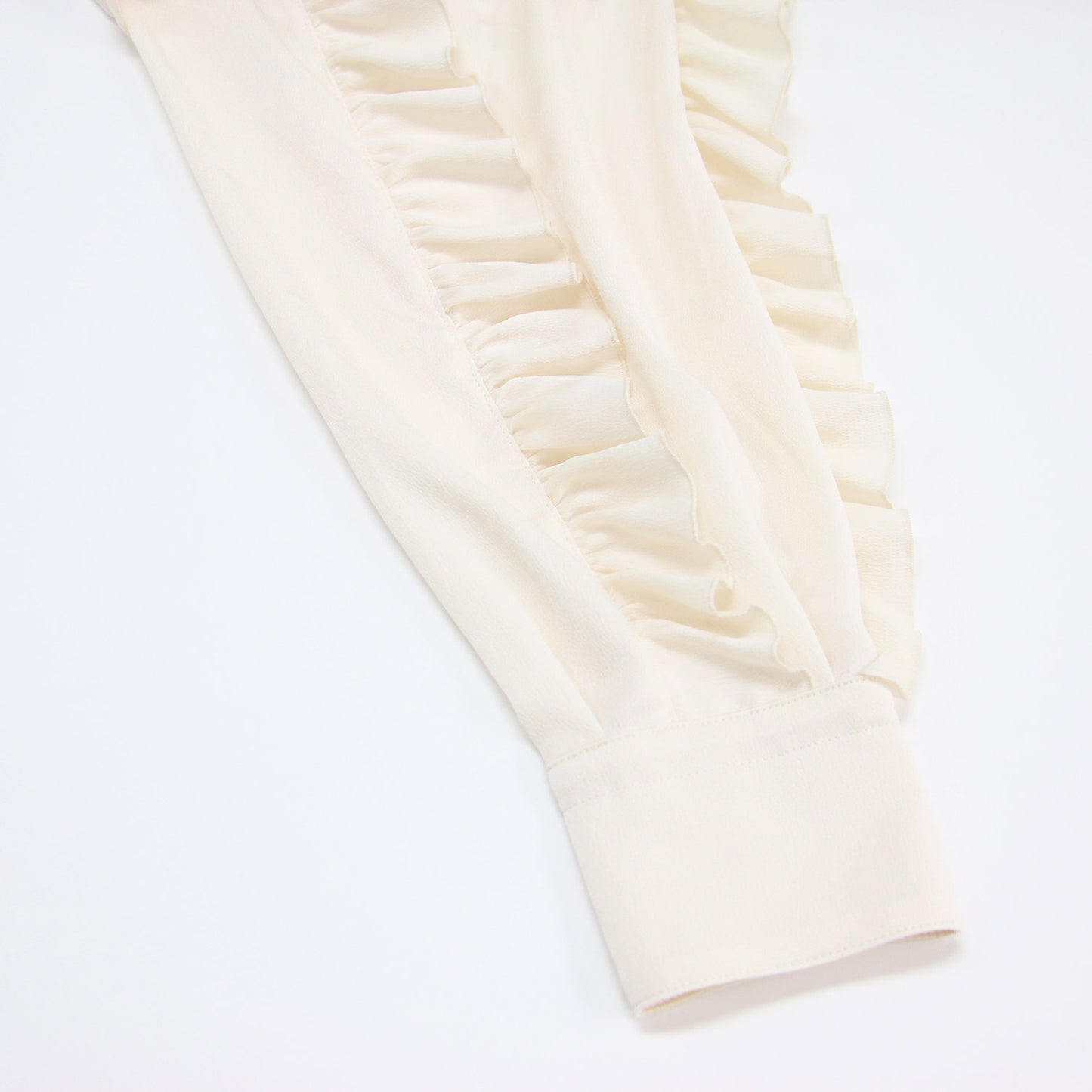 ラッフルスリーブ ブラウス / RUFFLE SLEEVE BLOUSE プルオーバー クルーネック 長袖 フリル