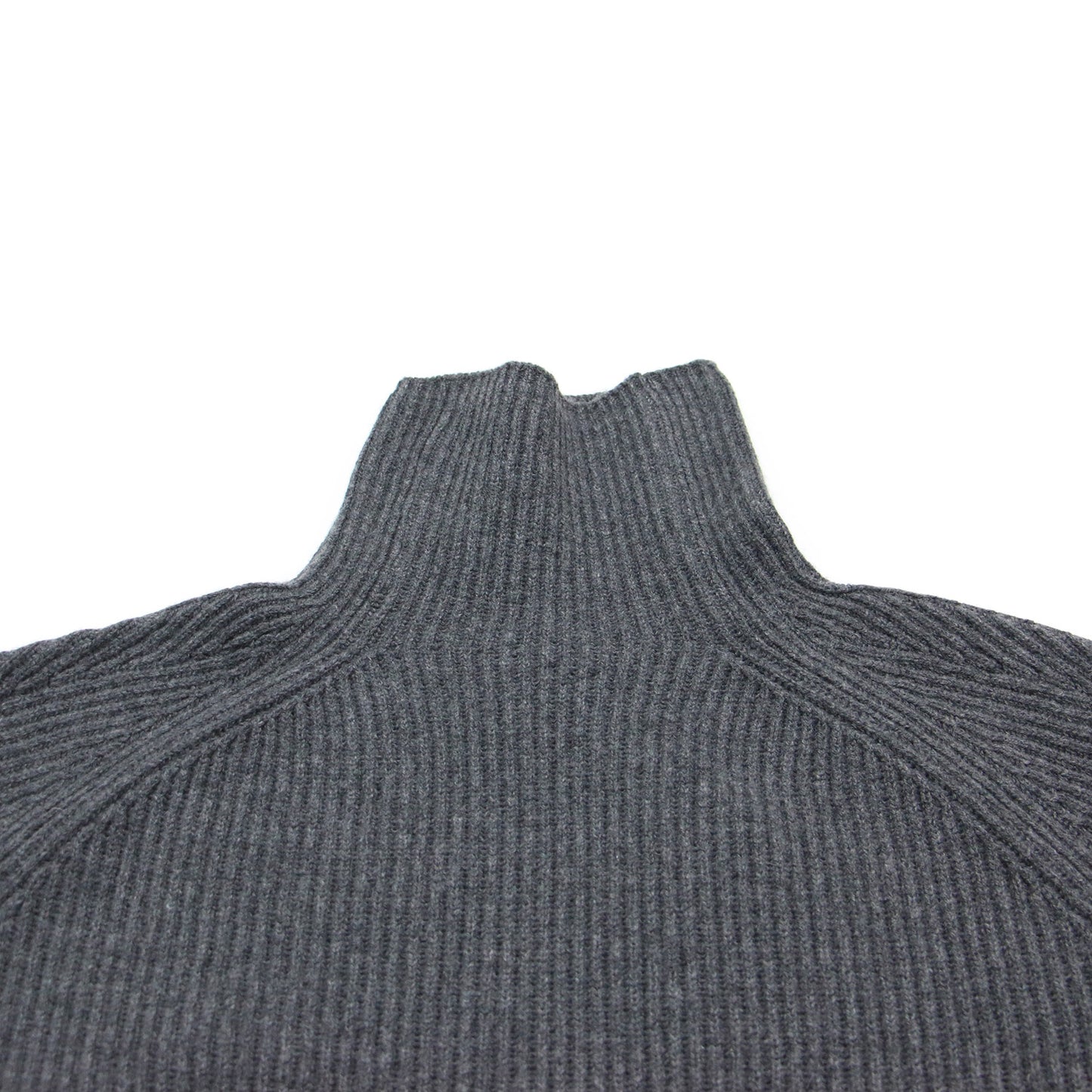 24秋冬 ハイネック ニット ドレス / EBRIDI ワンピース ミディ丈 長袖 リブ ウール カシミヤ