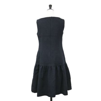 24春夏 サマー ツィ―ド ドレス / ワンピース ミディ丈 ノースリーブ ギャザー ペプラム