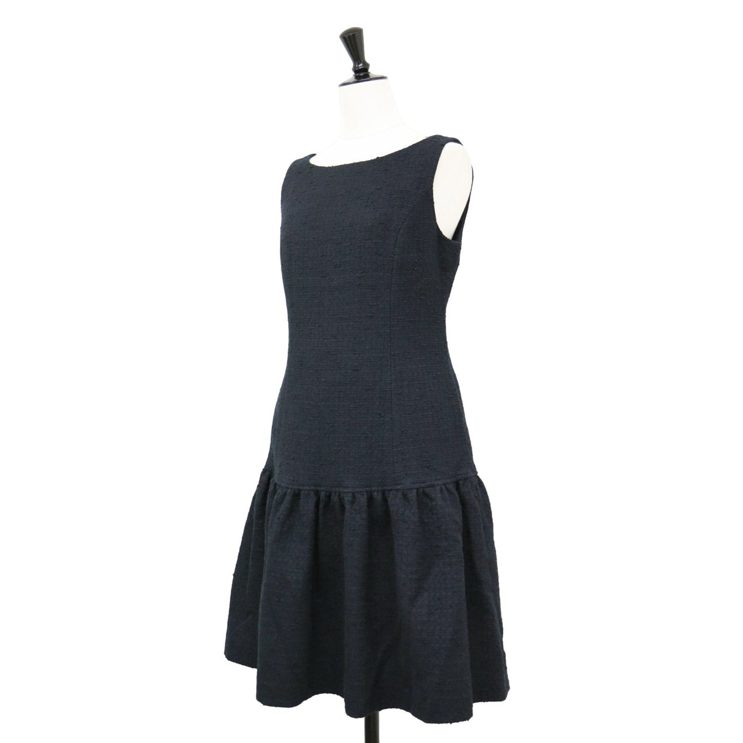 24春夏 サマー ツィ―ド ドレス / ワンピース ミディ丈 ノースリーブ ギャザー ペプラム