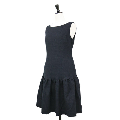 24春夏 サマー ツィ―ド ドレス / ワンピース ミディ丈 ノースリーブ ギャザー ペプラム