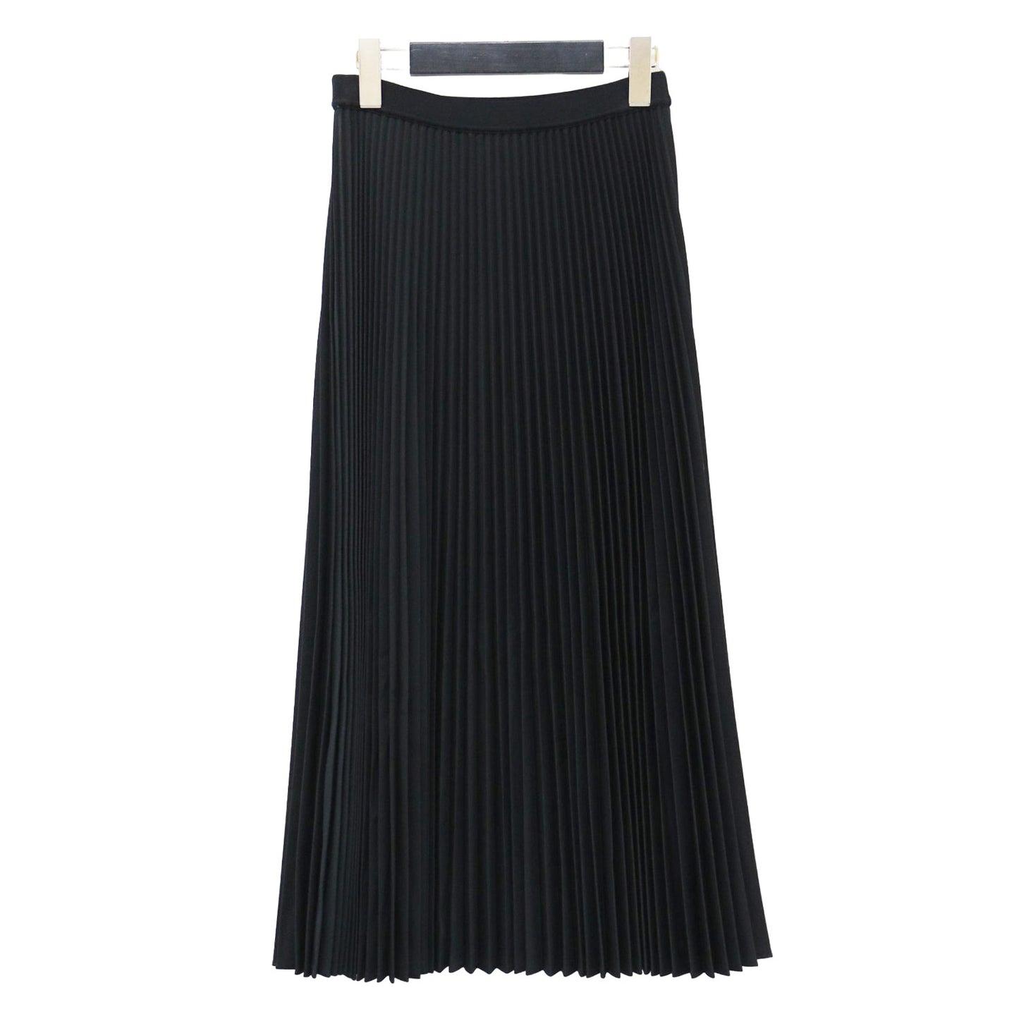 24秋冬 ウール ストレッチ プリーツ スカート / STR WOOL SUIT SUNBURST SK ロング丈 フレア ウエストゴム