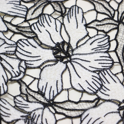 フラワー ラメ タイト スカート / ロング丈 エンブロイダリー レース スリット