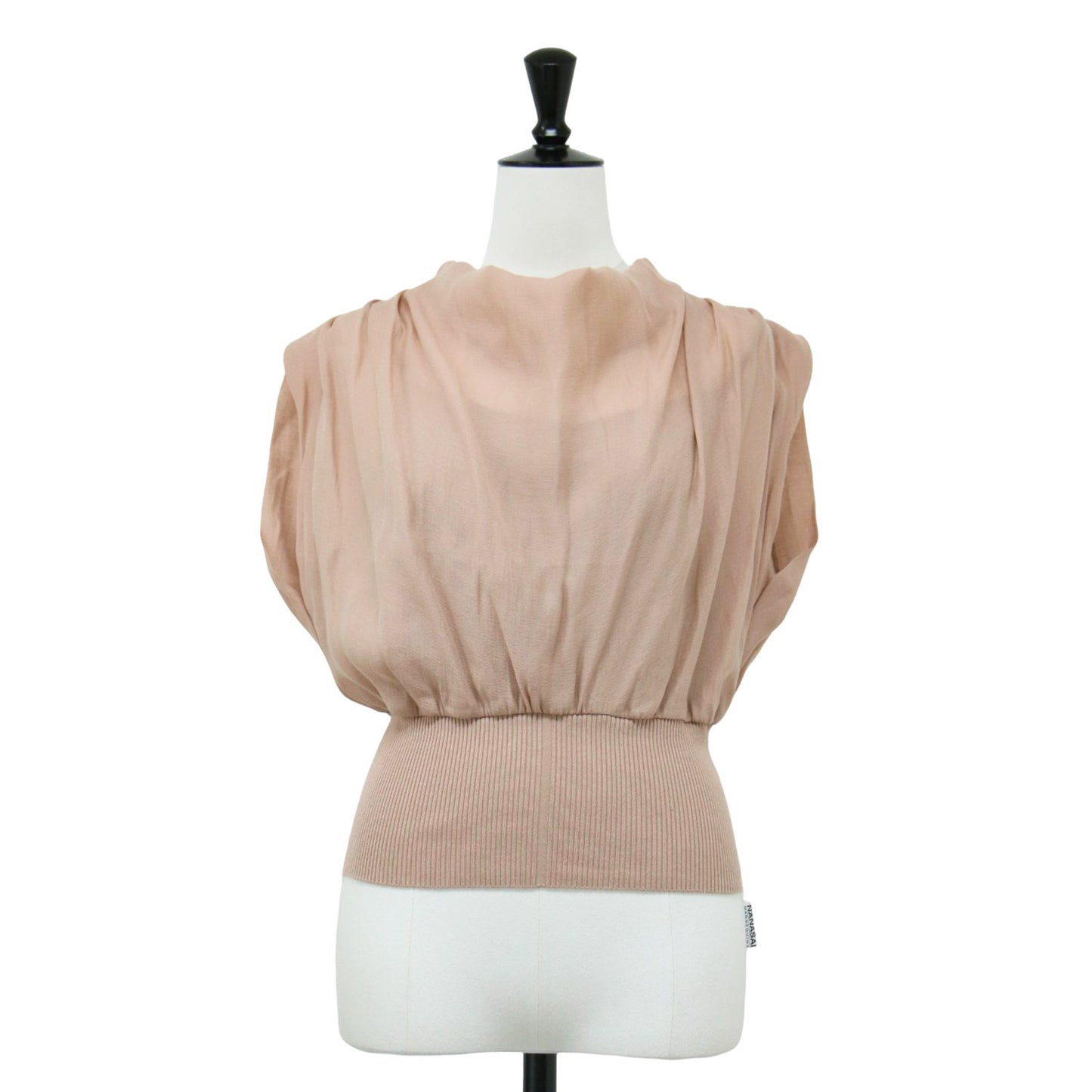 ウエストリブ シアー ドレープ トップス / ノースリーブ ギャザー