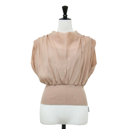 ウエストリブ シアー ドレープ トップス / ノースリーブ ギャザー