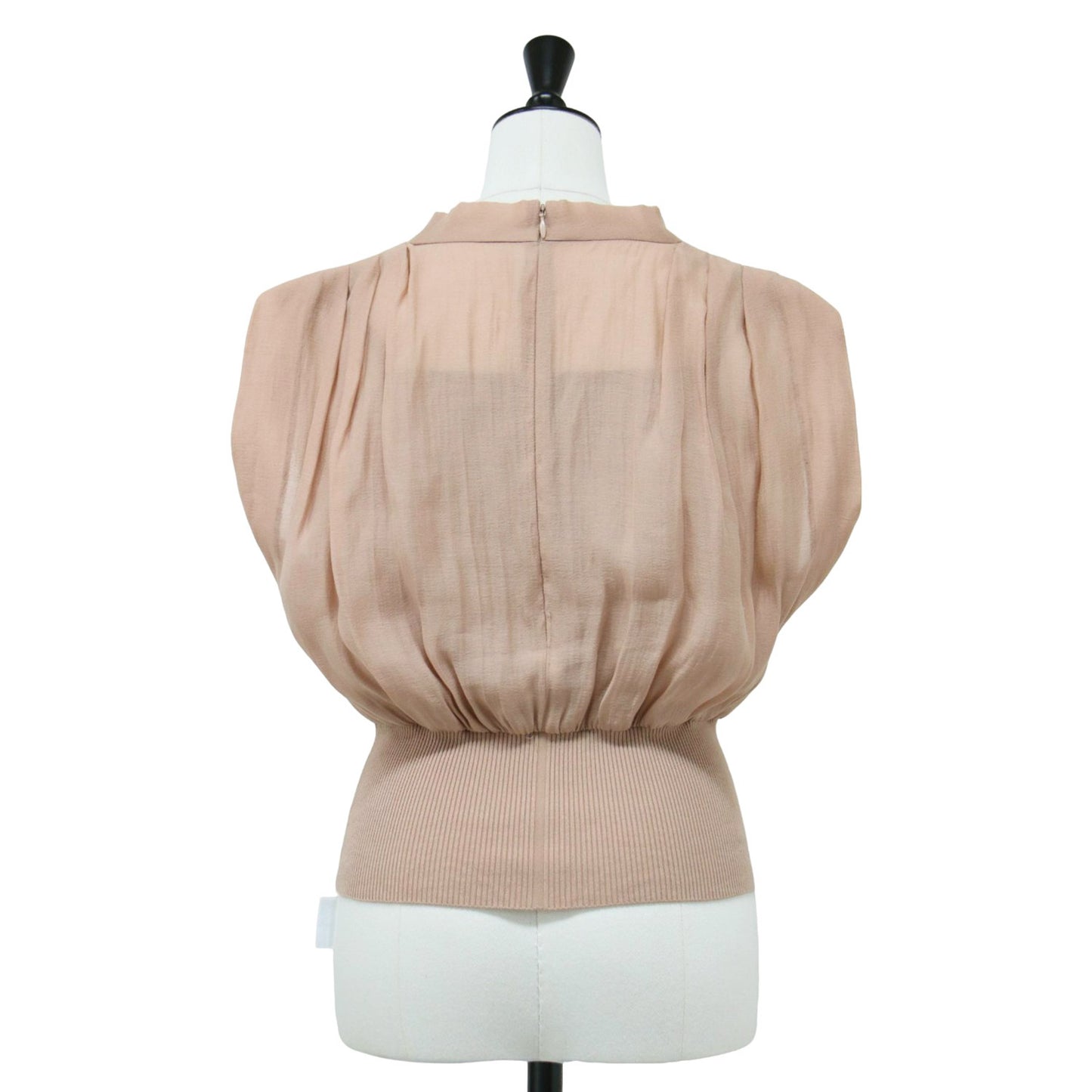 ウエストリブ シアー ドレープ トップス / ノースリーブ ギャザー