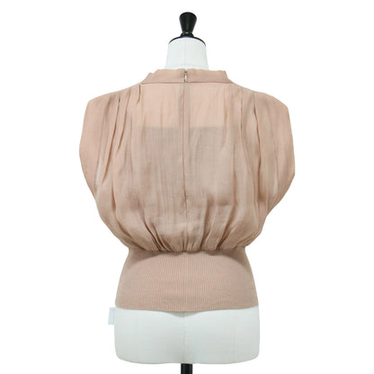 ウエストリブ シアー ドレープ トップス / ノースリーブ ギャザー