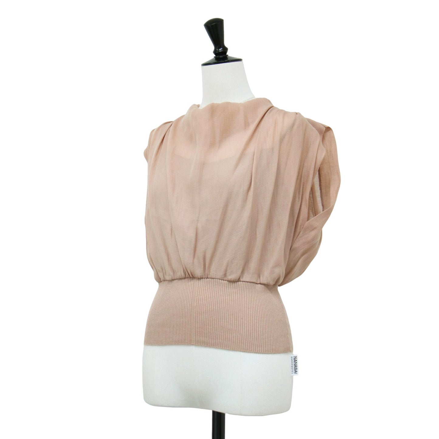 ウエストリブ シアー ドレープ トップス / ノースリーブ ギャザー