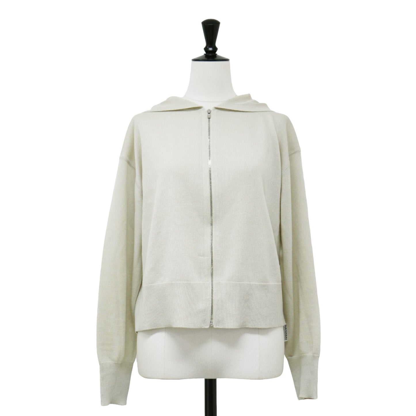 24秋冬 シアー ジップアップ ニット パーカー / Sheer Knit 2 Tiare フーディー ショート丈 リネン