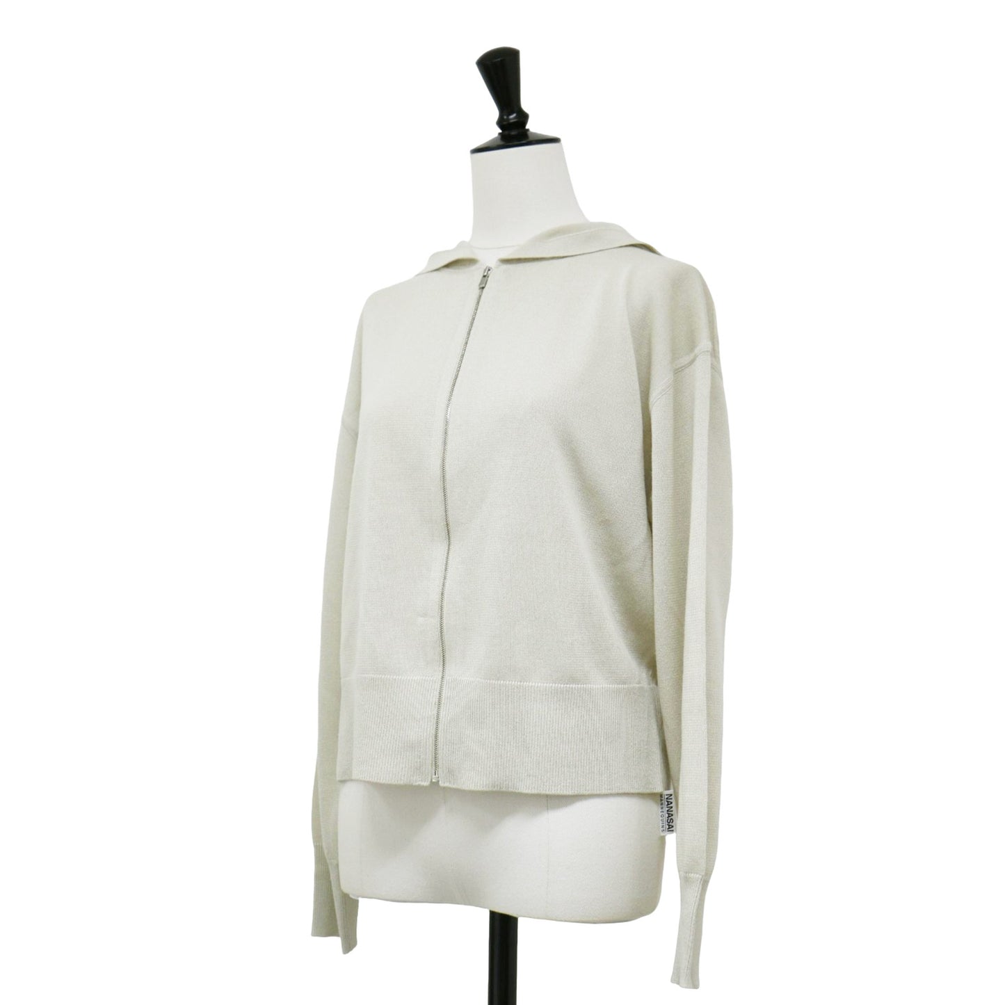 24秋冬 シアー ジップアップ ニット パーカー / Sheer Knit 2 Tiare フーディー ショート丈 リネン