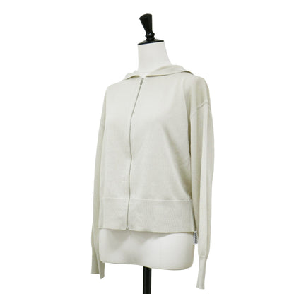 24秋冬 シアー ジップアップ ニット パーカー / Sheer Knit 2 Tiare フーディー ショート丈 リネン