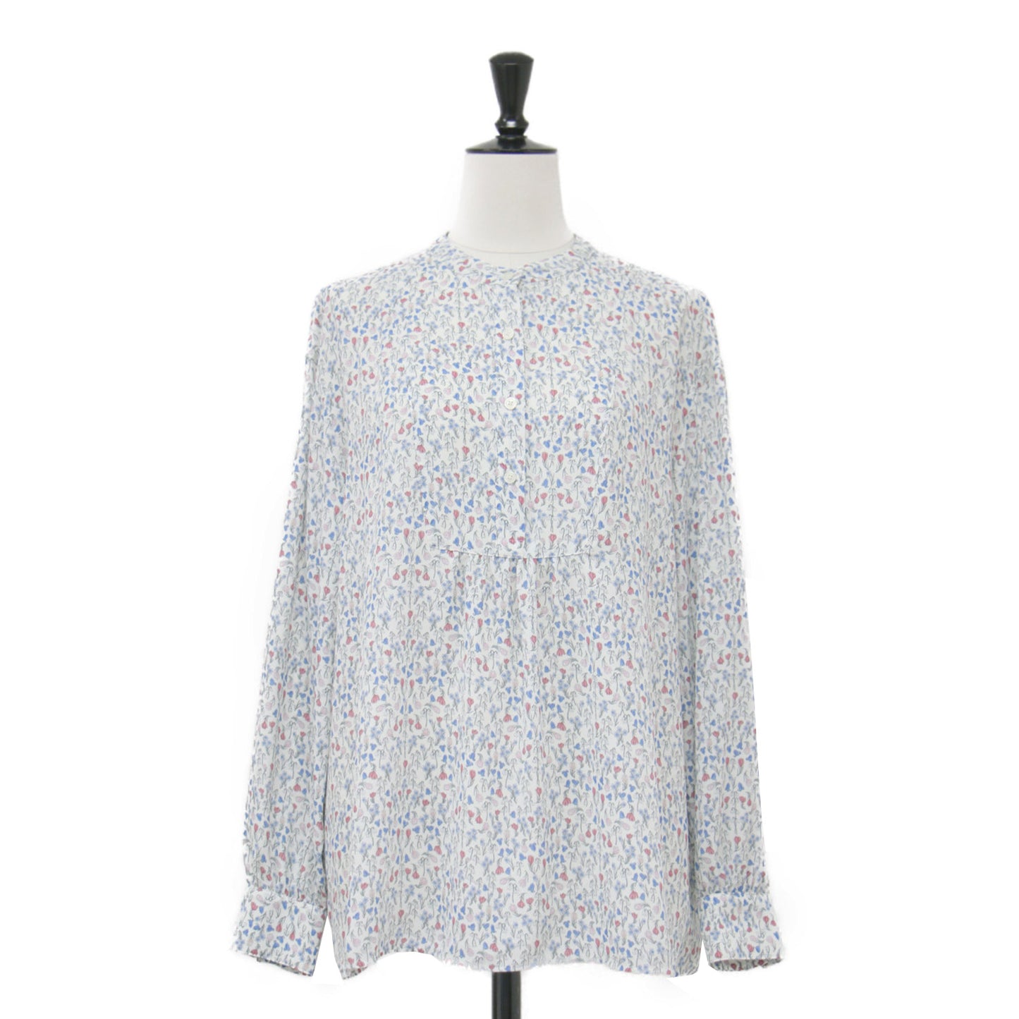 スノーブルーガーデン ブザム ブラウス / Snowblue Garden プルオーバー 長袖 スタンドネック 小花柄 フラワー ギャザー Aライン