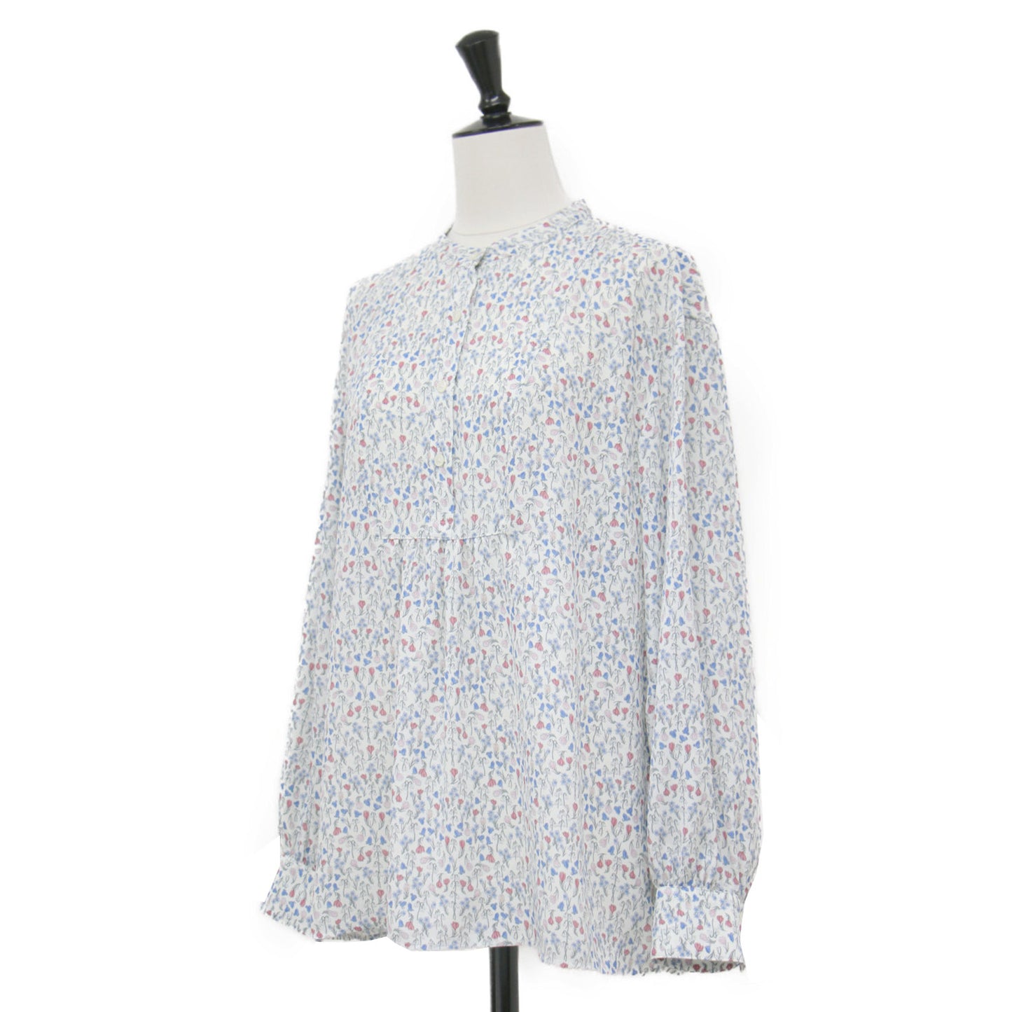 スノーブルーガーデン ブザム ブラウス / Snowblue Garden プルオーバー 長袖 スタンドネック 小花柄 フラワー ギャザー Aライン