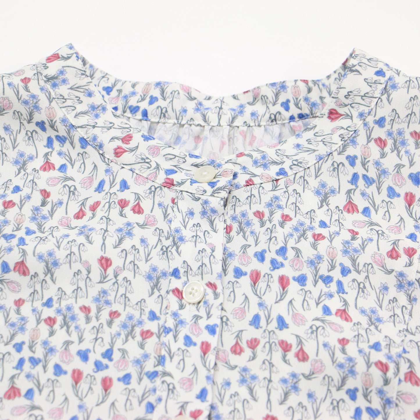 スノーブルーガーデン ブザム ブラウス / Snowblue Garden プルオーバー 長袖 スタンドネック 小花柄 フラワー ギャザー Aライン