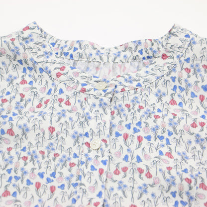 スノーブルーガーデン ブザム ブラウス / Snowblue Garden プルオーバー 長袖 スタンドネック 小花柄 フラワー ギャザー Aライン