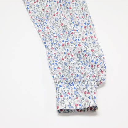 スノーブルーガーデン ブザム ブラウス / Snowblue Garden プルオーバー 長袖 スタンドネック 小花柄 フラワー ギャザー Aライン