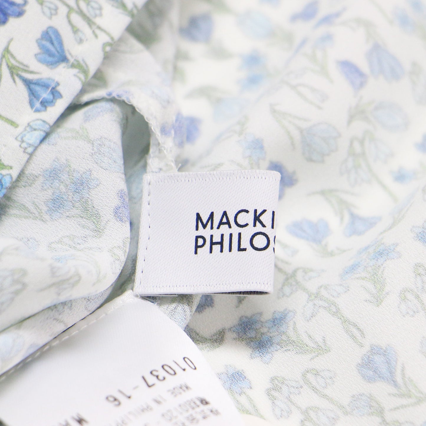 スノーブルーガーデン シャーリング ブラウス / Snowblue Garden 七分袖 スタンドネック 小花柄 フラワー ギャザー