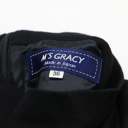 タイトシルエット コンビワンピース / ドレス 長袖 ミディ丈 ハイネック カメリア ブロックチェック