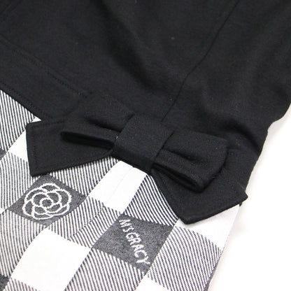 タイトシルエット コンビワンピース / ドレス 長袖 ミディ丈 ハイネック カメリア ブロックチェック