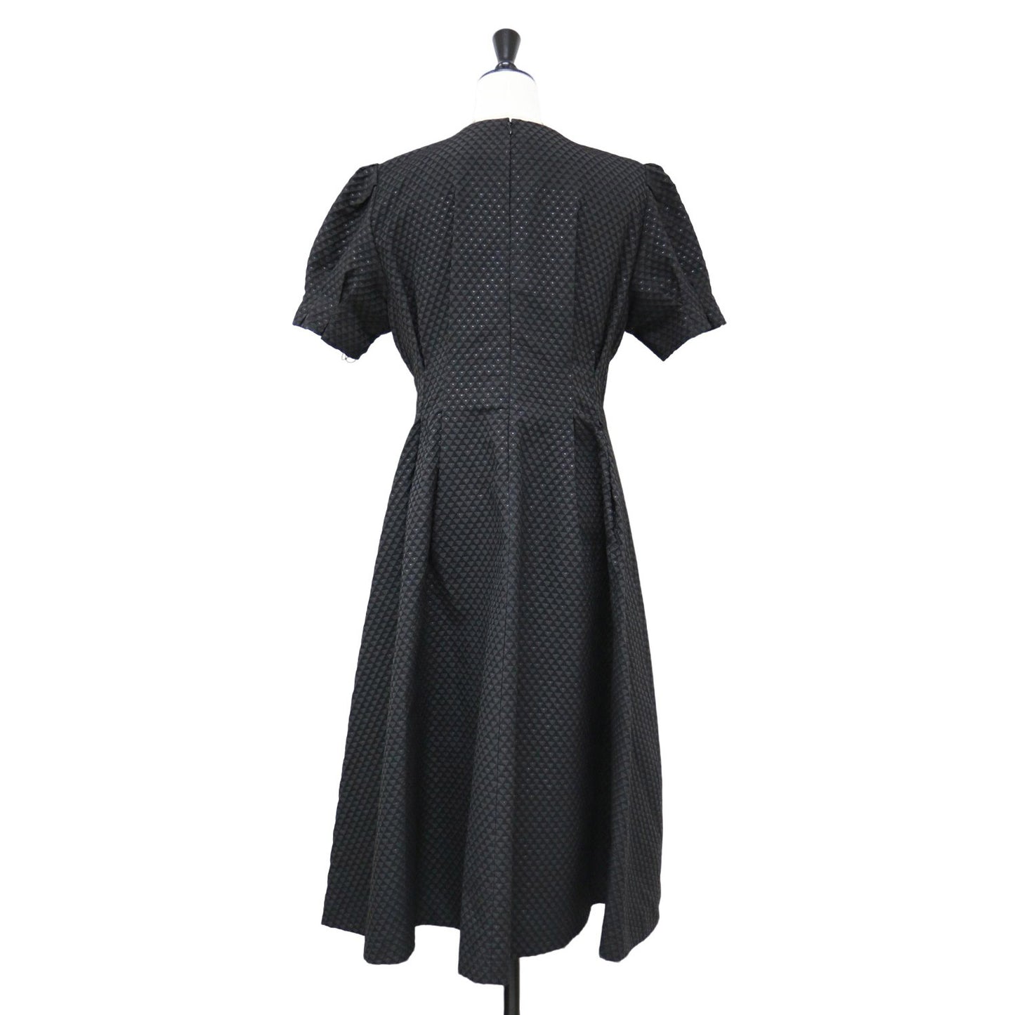 25春夏 ラメ ジャガード ワンピース / 半袖 パフスリーブ ギャザー フレア