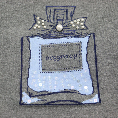 24秋冬 パフュームボトル ハイネック ニット / プルオーバー 長袖 香水瓶 パール レーヨン ウォッシャブル