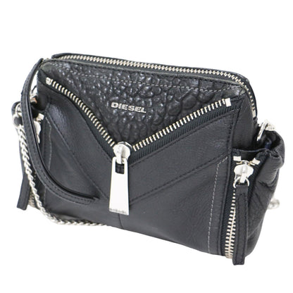 レザー チェーン ショルダーバッグ / LE-BHONNY ジップデザイン ロゴ クロスボディ