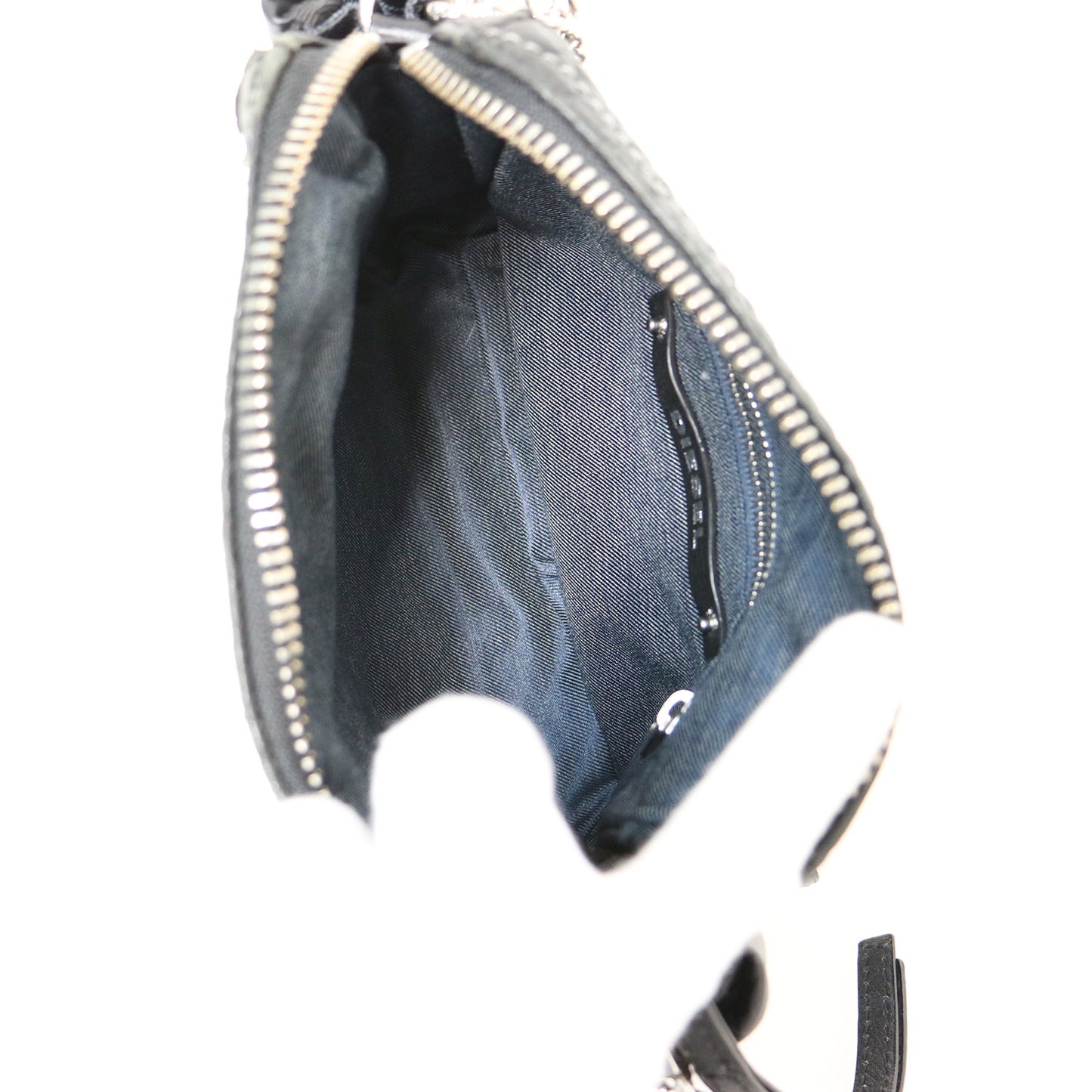 レザー チェーン ショルダーバッグ / LE-BHONNY ジップデザイン ロゴ クロスボディ