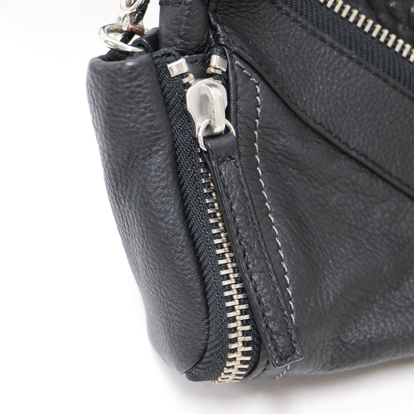 レザー チェーン ショルダーバッグ / LE-BHONNY ジップデザイン ロゴ クロスボディ