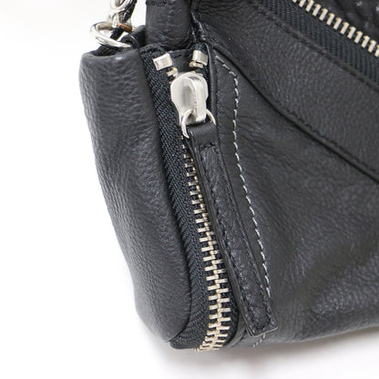 レザー チェーン ショルダーバッグ / LE-BHONNY ジップデザイン ロゴ クロスボディ