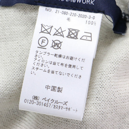 21秋冬 4WAY ロゴ クルーネック プルオーバー / ニット 長袖 リバーシブル ジャガード ウール