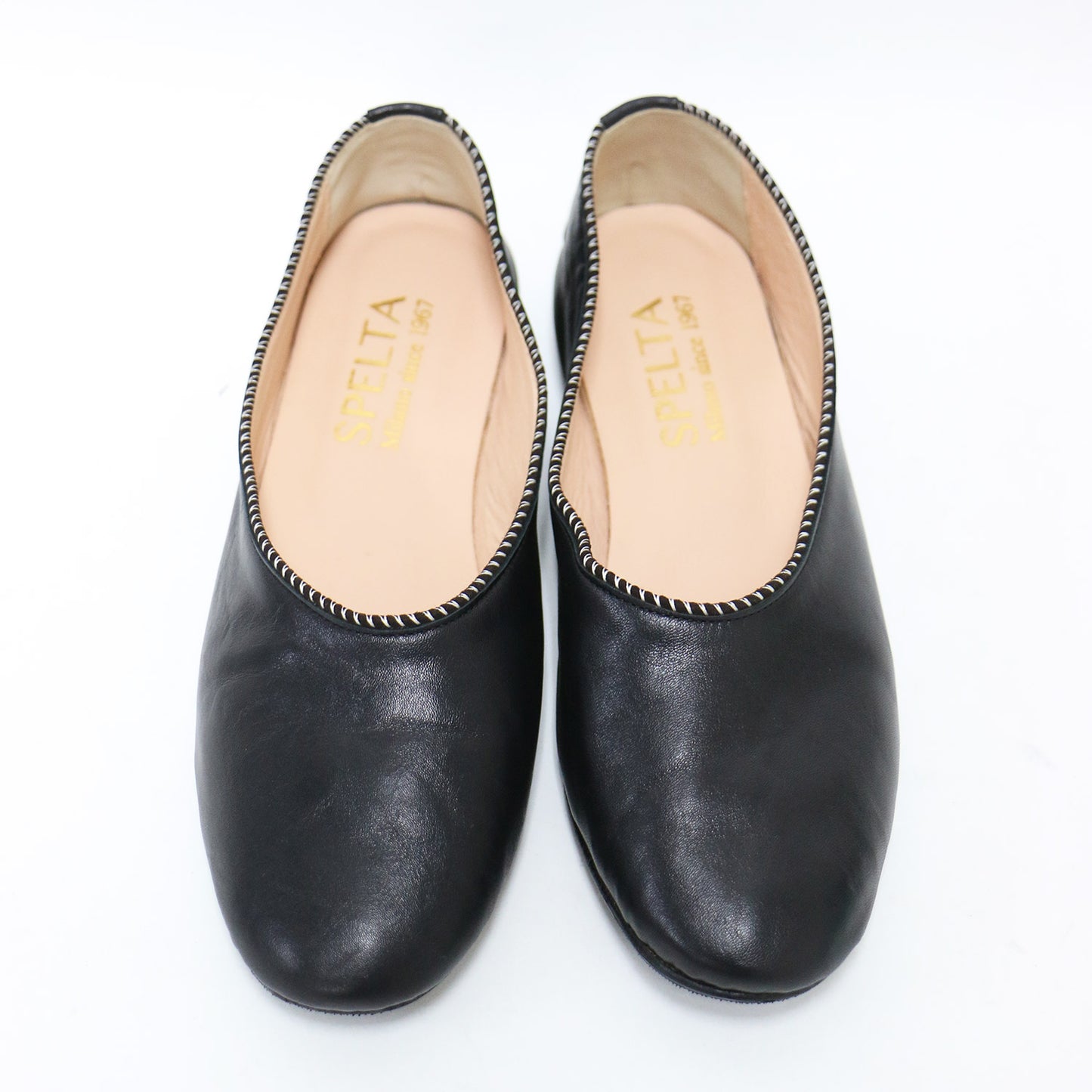 レザー バレエシューズ / PIPER nappa パンプス フラット ラウンドトゥ ステッチ