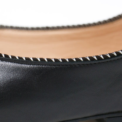 レザー バレエシューズ / PIPER nappa パンプス フラット ラウンドトゥ ステッチ