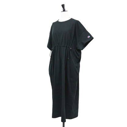 24春夏 FREAK'S STORE 別注 ドローコード 半袖 ワンピース / CODE SHORT SLEEVE ONE PIECE ロング クルーネック カットソー素材 コットン