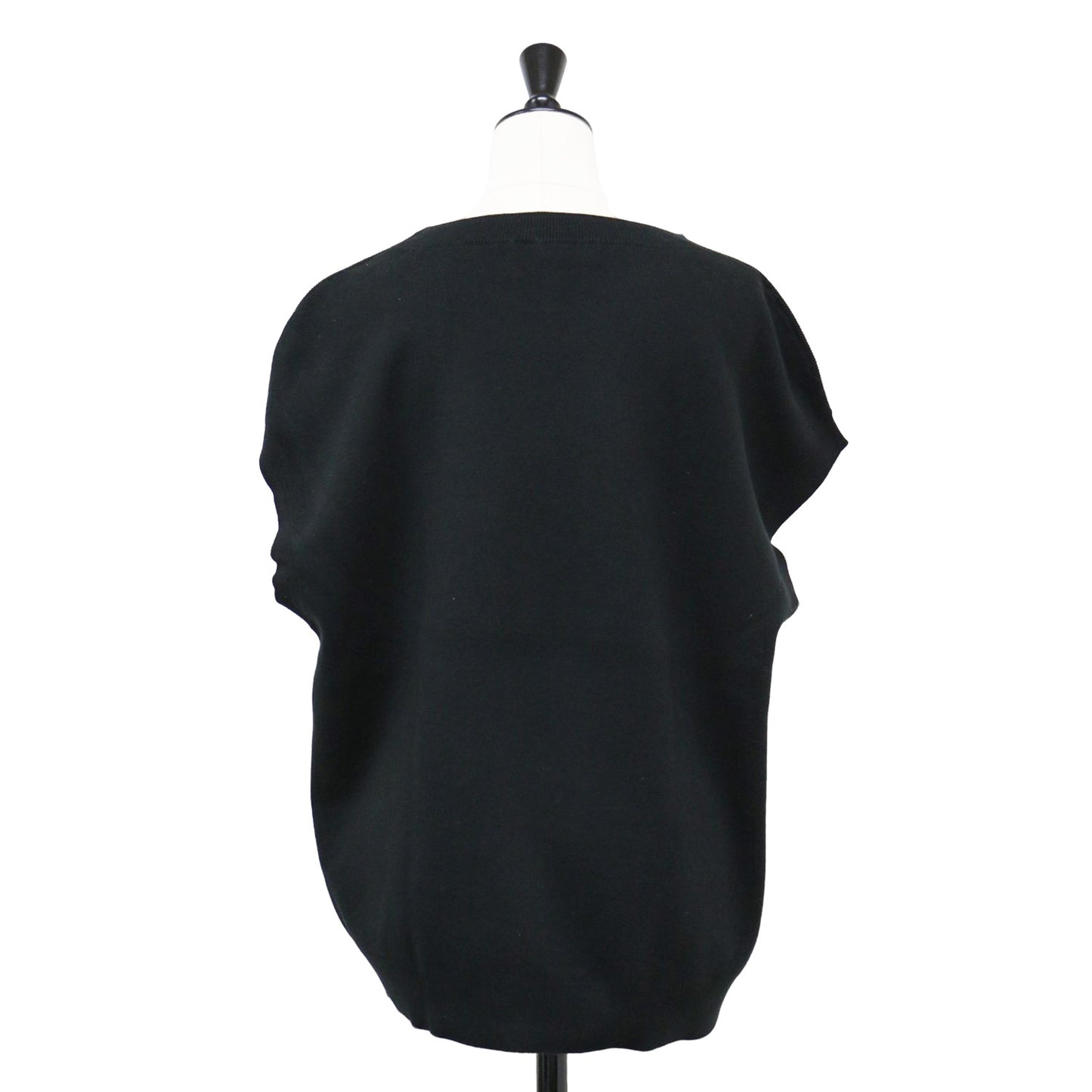 コットン カシミヤ クルーネック ニット ベスト / ノースリーブ ハイゲージ