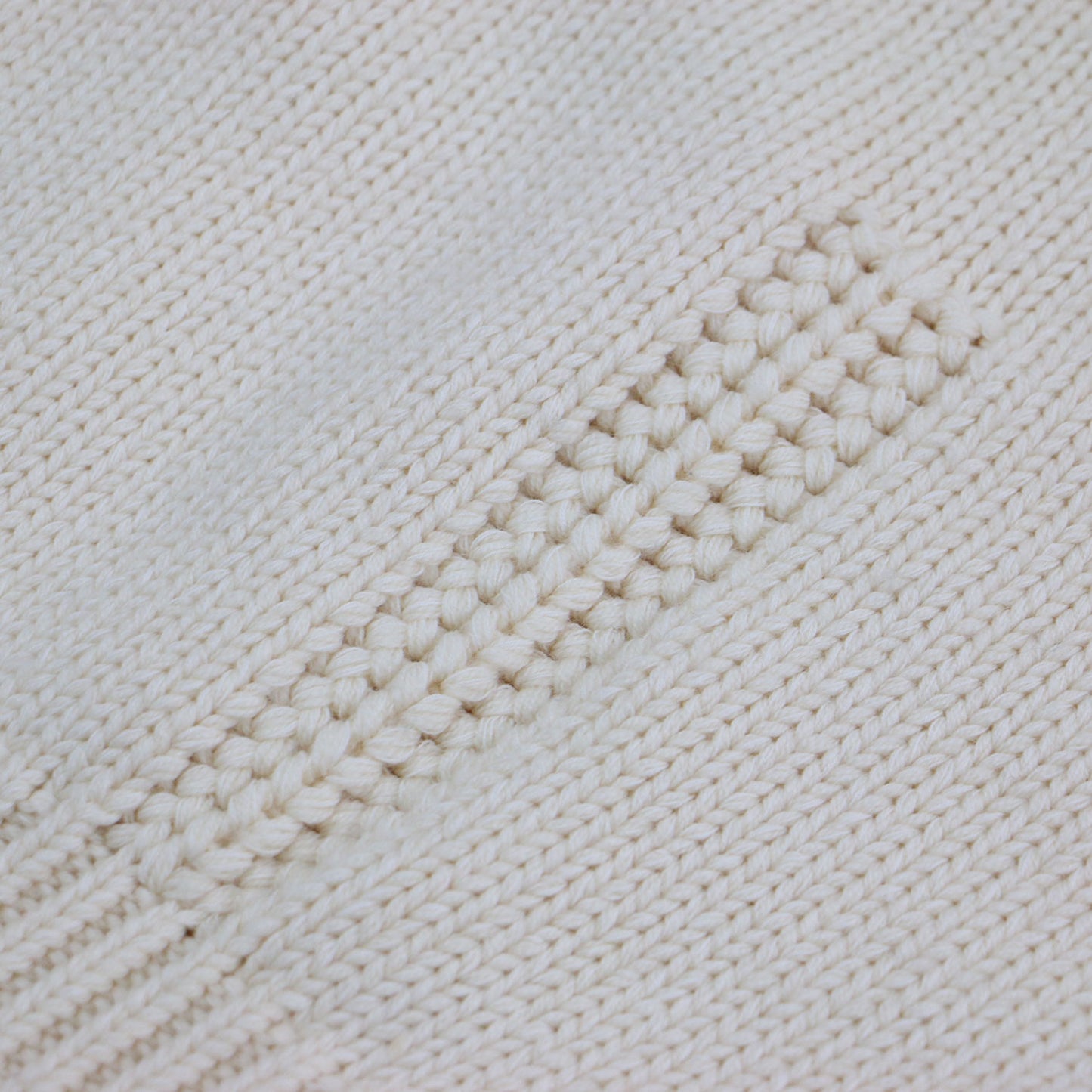 コットン ウール クルーネック ニット / プルオーバー ショート丈 長袖 ワイド ローゲージ