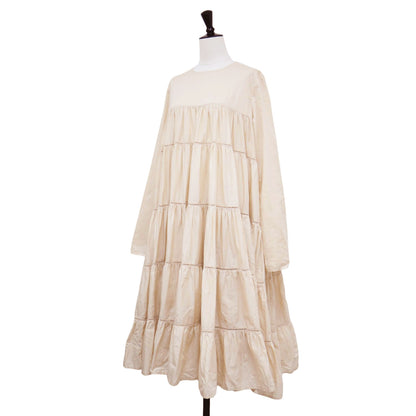 コットン ティアード ミディ ワンピース / ESSAOURIA DRESS クルーネック 長袖 Aライン