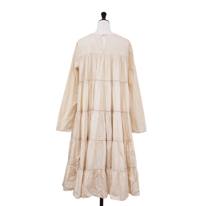 コットン ティアード ミディ ワンピース / ESSAOURIA DRESS クルーネック 長袖 Aライン