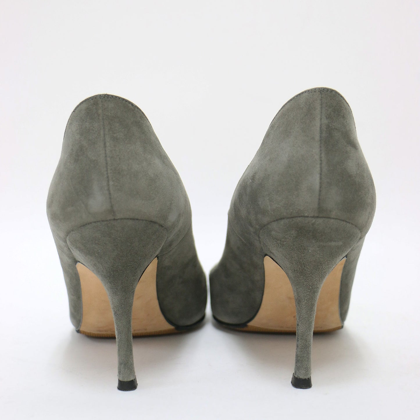 スウェード ハイヒール パンプス / ポンテッドトゥ ピンヒール レザー