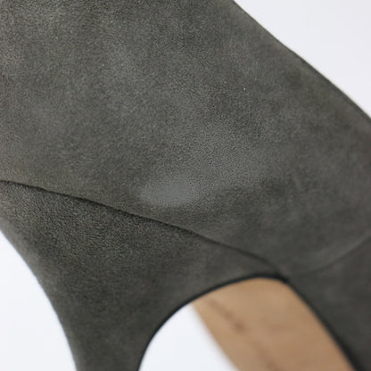 スウェード ハイヒール パンプス / ポンテッドトゥ ピンヒール レザー