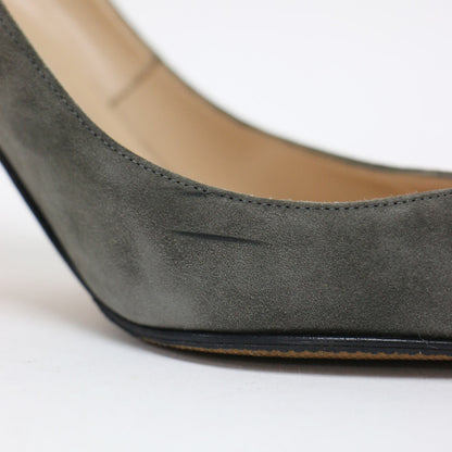 スウェード ハイヒール パンプス / ポンテッドトゥ ピンヒール レザー