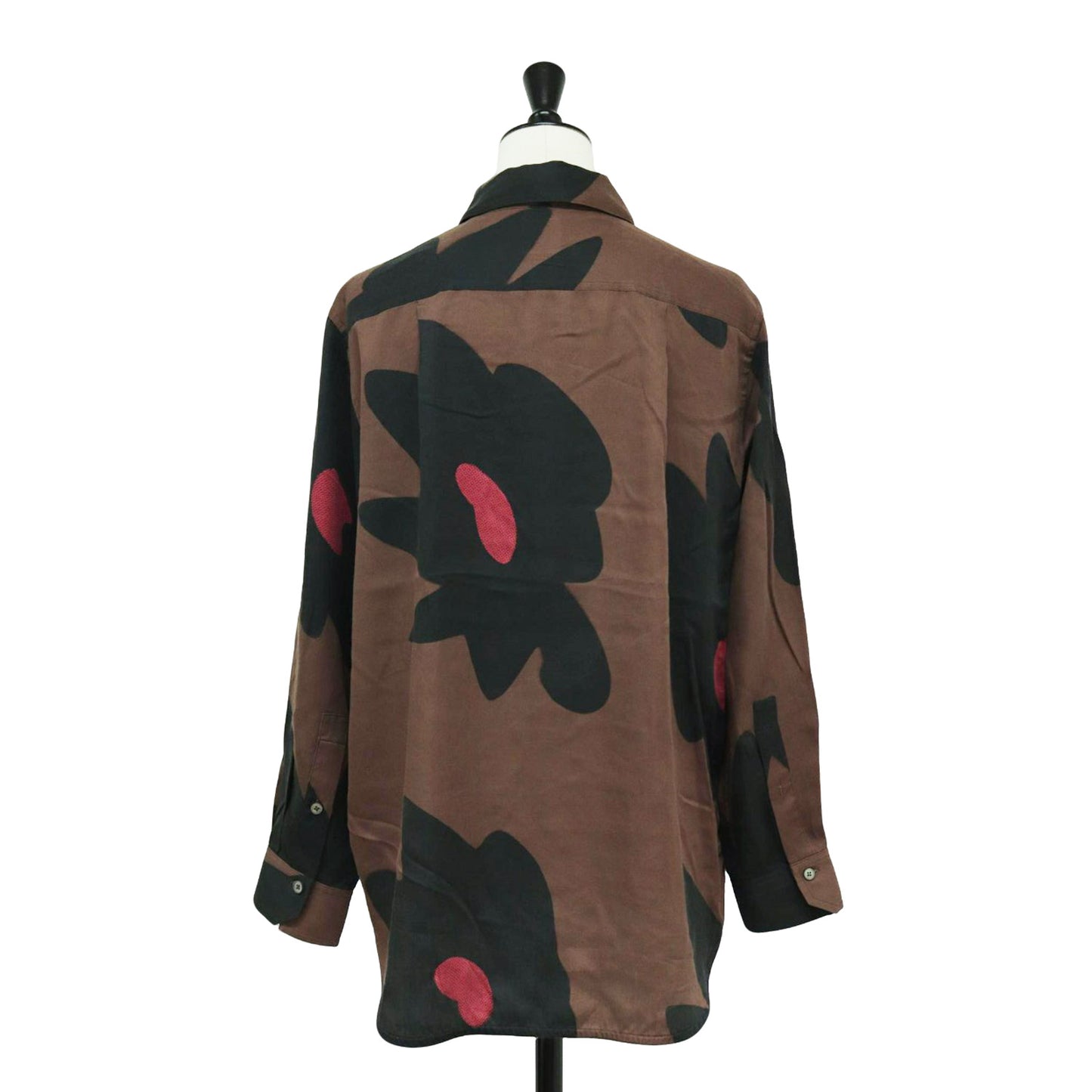 ビッグフラワー 長袖 シャツ / Big Flower ブラウス レギュラーカラー 花柄