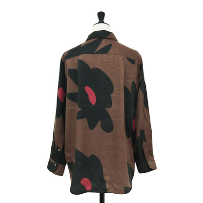 ビッグフラワー 長袖 シャツ / Big Flower ブラウス レギュラーカラー 花柄